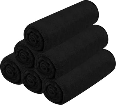 Microvezel Handdoeken - Sport Handdoeken - Intensief Sporten - Sneldrogend Absorberend - 6 Stuks 35x75cm - Zwart