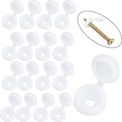 Dailygoody - Witte Vouwschroeven - Waterdicht - 200 Stuks - Schroef Caps - Voor Afdekken van Schroefkoppen - Geschikt voor Meubels - 7 mm Binnendiameter