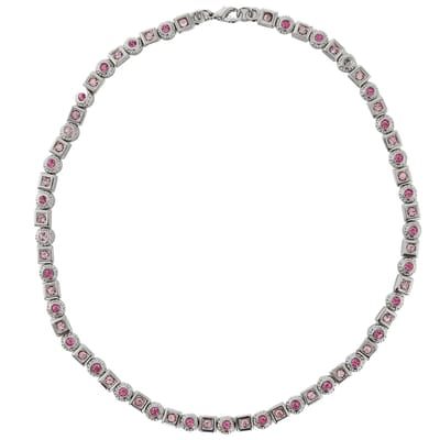 Behave - Klassieke Elastische Ketting met Roze Stenen