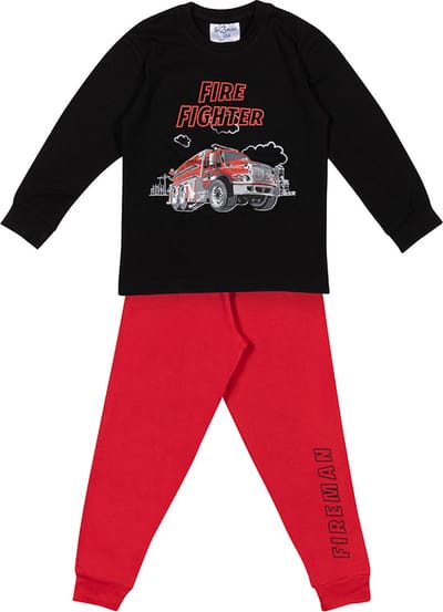 Fun2Wear - Fire Fighter | Zwart meisjes jongens - Katoen - Maat 104
