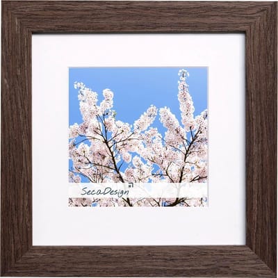 SecaDesign Fino Hout - Fotolijst 13x13 / 9x9 cm fotomaat met passe-partout - Donkerbruin