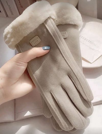 Dames handschoenen – beige – gevoerd met warme fleece - Cadeaubon 20 euro - Valentijn cadeau