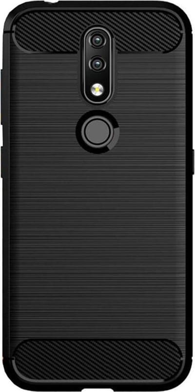Shop4 - Geschikt voor Nokia 3.2 Hoesje - Zachte Back Case Brushed Carbon Zwart