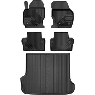 FROGUM Lijn 77 – Automatten & kofferbakmat – Perfecte pasvorm – Hoge beschermrand – Geurloos TPE (Volvo XC70 II)
