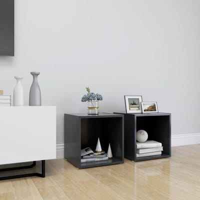 vidaXL - Tv-meubelen - 2 - st - 37x35x37 - cm - bewerkt - hout - grijs