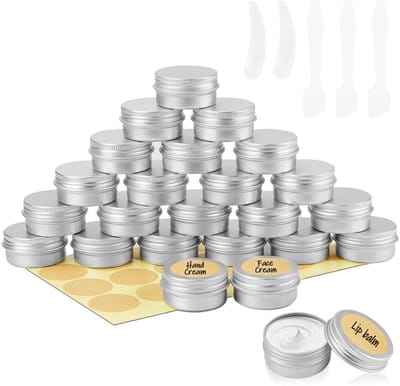 Dailygoody - Aluminium potten - Sample containers - Herbruikbaar en eenvoudig schoon te maken - Zilverachtig - Geschikt voor cosmetica en meer - Ideaa