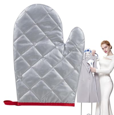 Stoomhandschoenen Kleding - Strijk Handschoenen - Kleding Stomen - Hittebestendig Waterdicht - 23x13 cm - Zilver Gecoat