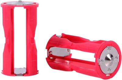 Batterij Converter - AAA naar C - Apparaten Voeden - 4x AAA naar C - Compact Ontwerp - Rood