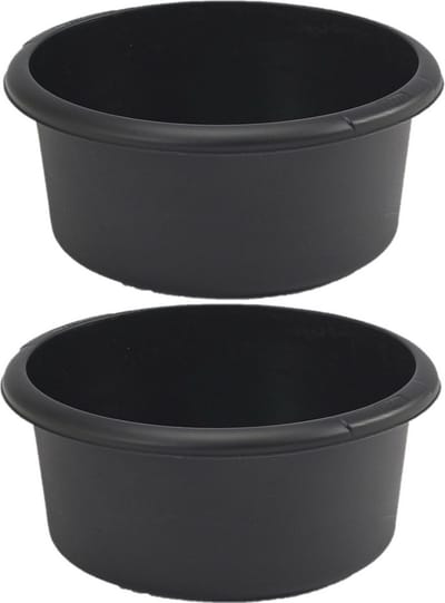Whitefurze afwasteil/afwasbak - 2 st - 4 liter - zwart - 27 x 27 x 13 cm