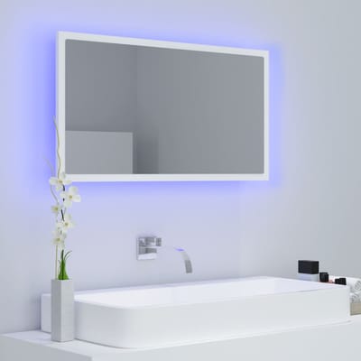 vidaXL - Badkamerspiegel - LED - 80x8,5x37 - cm - acryl - wit