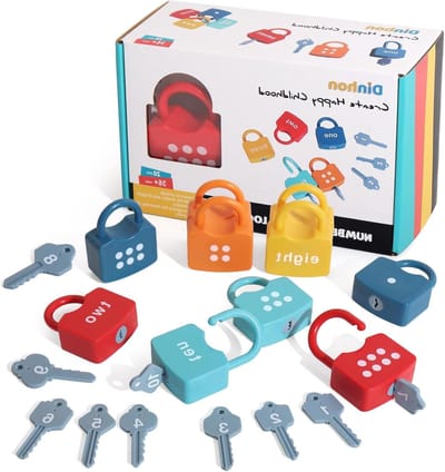 Educatief Speelgoed - Cijfersloten - Leren Tellen - Montessori Materiaal - Set van 10 - Multicolor
