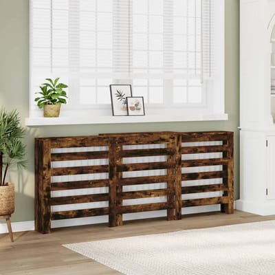 vidaXL Radiatorombouw 205x21,5x83,5 cm bewerkt hout gerookt eikenkleur