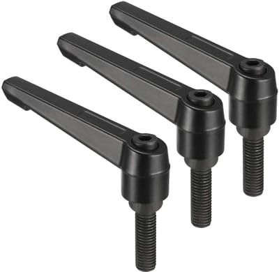 Dailygoods- Klemhendels 3 stuks - Verstelbaar - Snelspanner met drukknop - Aluminiumlegering - M10 x 32 mm - Voor machines en apparatuur - Schroefknoppen