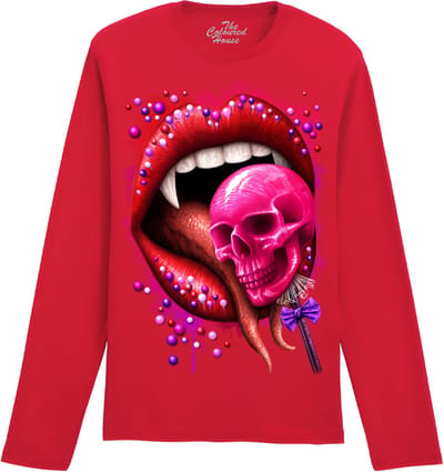 Vampier Mond Skull Lolly Deadly Sweet The Coloured House Longsleeve T-shirt XL