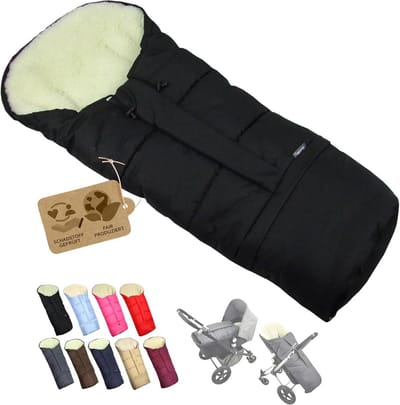 Universele Mummie Winter voetenzak met Lamswol Voering voor Kinderwagen en Buggy