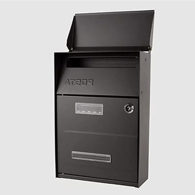 Brievenbus Muurbevestiging - Brievenbusbevestiging Muur - Post Ontvangen - Vintage Europees Design - Standaard Formaat - Grijs