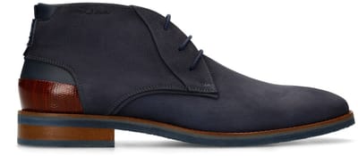 Van Lier - Heren - Donkerblauwe nubuck veterschoenen - Maat 40