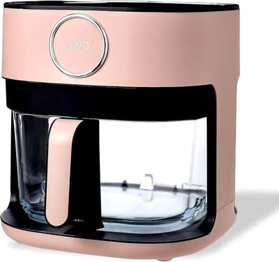 Luchtfriteuse Glazen Mand - Heteluchtfriteuse Airfryer - Snel en Gezond Koken - Vaatwasmachinebestendige Mand - 5.5 Qt - Rouge