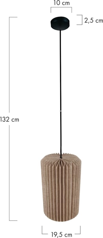 DKNC - Hanglamp Evansville - Papier - 19.5x19.5x32cm - Natuurlijk
