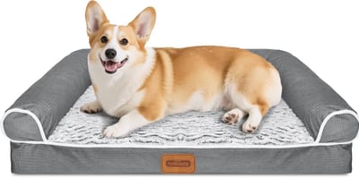 Nobleza Orthopedische Hondenmand - met Traagschuim - Waterdicht Hondenbed - Hondenkussen Wasbaar - Maat L: 91 x 68 x 18 cm - Grijs
