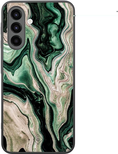 Casimoda® hoesje - Geschikt voor Samsung Galaxy A26 - Groen marmer / Marble - Zwart TPU Backcover - Marmer - Groen