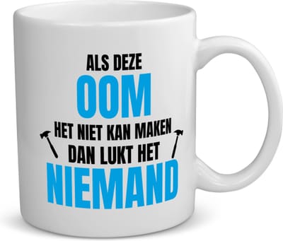 Akyol - als oom het niet kan koffiemok - theemok - Oom - een oom - verjaardagscadeau - cadeau voor oom - cadeau - kado - 350 ML inhoud
