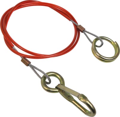 Carpoint Breekkabel 110 cm – Voor Oplooprem – Staal met PVC – 1000N – Veiligheidskabel Aanhanger – Rood