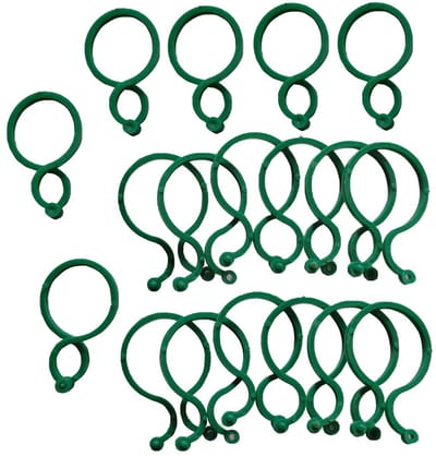 100 stuks tuinplantclips, plantensteunclips, plastic plantenclip, gedraaide plantenringen voor het vastzetten van planten