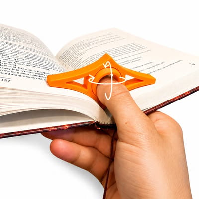 Boekpaginahouder – Duimring Leeshulp 25 mm – Paginahouder voor Boeken – Ergonomische Leesaccessoire – Handsfree Lezen – Oranje
