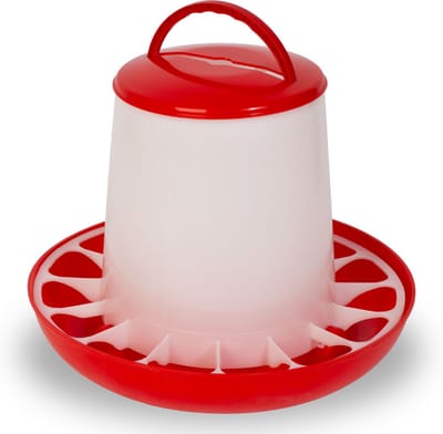 EBERTH Automatische voerautomaat voor pluimvee met een inhoud van 3 kg, voerbak, kippenvoer, automatische voerdispenser, PP-copolymeer, accessoires voor landbouwbedrijven, draaggreep