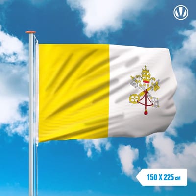 Vlag Vaticaanstad 150x225cm - Glanspoly