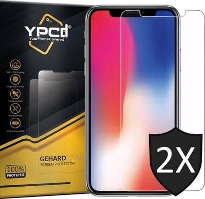 2 stuks YPCd® Geschikt voor Apple iPhone X - XS Glass Screenprotector