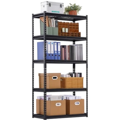 VEVOR Opslagstelling, 907 kg, 5-laags zware garagestelling, 406,4 x 914,4 x 1828,8 mm, verstelbare stelling, industriële stelling, praktische stelling, kelderstelling voor keuken, magazijn, kelder, zwart