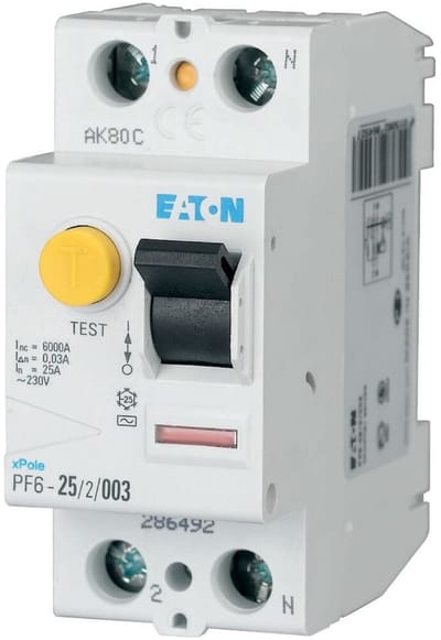 Eaton aardlekschakelaar 2P+N 25A - 30mA - PF6-25/2/003-A - Type A