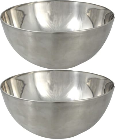 Svenska Living Kommetjes - 2x stuks - schaaltjes - mat zilver - RVS - D13 x 7 cm - serveerschalen