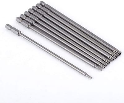 8-delige Extra Lange Veiligheidsschroefbitset met S2 Staal, Sterkop Bits voor Precisiewerk en Klusprojecten (150mm)