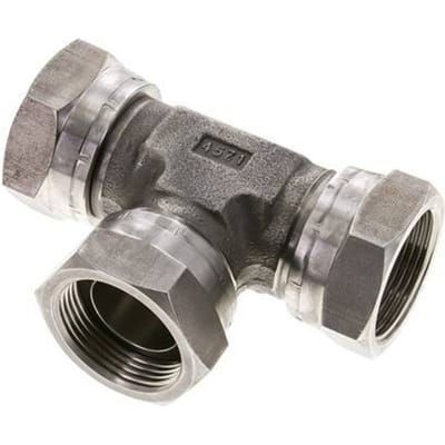 T-koppeling G1 1/4'' Binnendraad RVS Hydrauliek 150bar (2107.5psi)