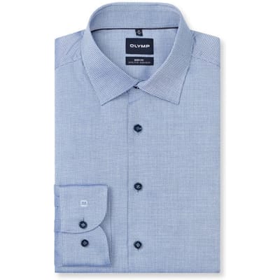 OLYMP Level Five Overhemd, Body Fit, Kent, Marineblauw