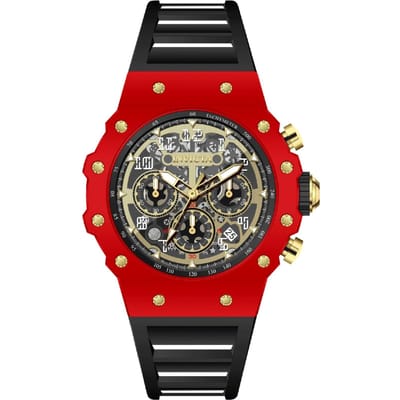 Invicta Racing 69685 Herenhorloge - Quartz Uurwerk - Acryl met Gouden Wijzerplaat - 43 mm