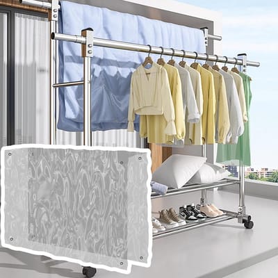 Droogrek Hoes - Regenbeschermer Kledingrek - Kleding Beschermen - Waterdicht PVC Materiaal - Diverse Maten - Transparant