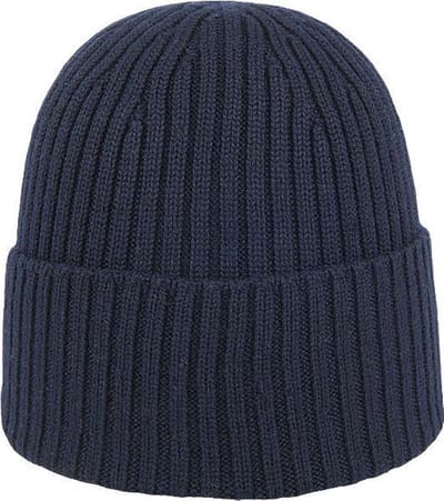 Hatland - Beanie voor heren - Valo Merino - Donkerblauw - maat Onesize