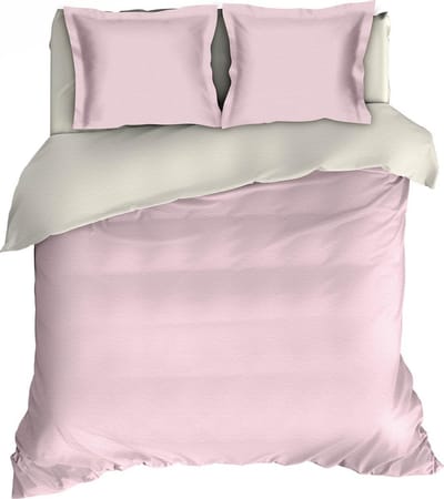 Romanette Comtesse - Flanel - Dekbedovertrek - Eenpersoons - 140x200/220 cm + 2 kussenslopen 60x70 cm - Roze/ivoor