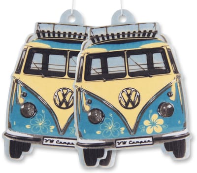 VW Collection by BRISA - Set van 2 Volkswagen luchtverfrissers met VW T1 Bulli Bus-motief (Piña Colada)