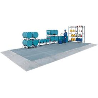 Bodemplaat ASECOS, gegalvaniseerd staal, carterinhoud 40 l, B 1000 x D 500 x H 123 mm, 450 kg wiellast