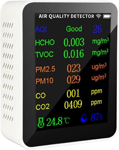 Luchtkwaliteit Meter 10 In 1 - PM2.5, PM10, HCHO, AQI, Temperatuur, Vochtigheid Tester en Monitor