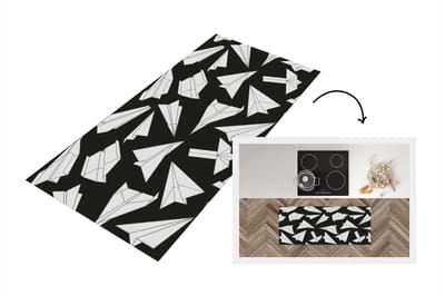 Keukenloper - Loper keuken - Design - Papier - Vliegtuig - 120x50 cm - Keukenloper vinyl