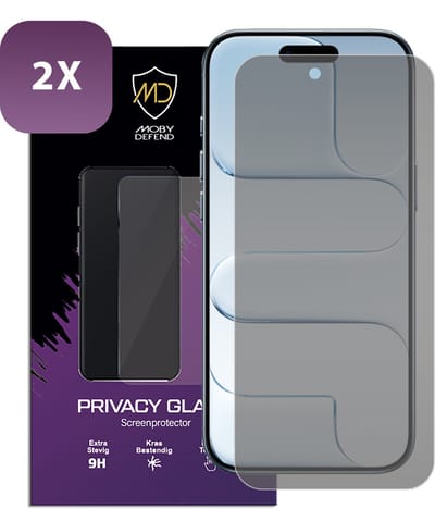 2-Pack MobyDefend Screenprotectors - Geschikt voor iPhone Air - Matte Privacy Glass Screensavers
