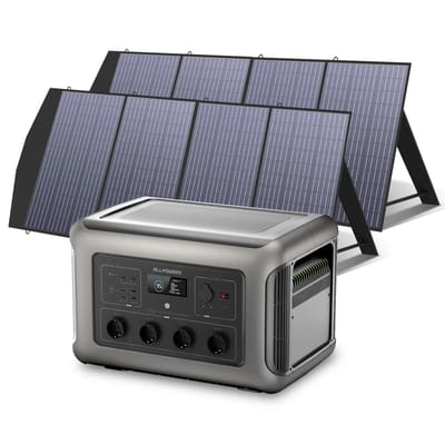ALLPOWERS Zonnegeneratorset 3500W (R3500 + SP033 200W zonnepaneel) - R3500 + 2 stuks SP033 200W zonnepaneel