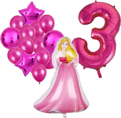 Doornroosje ballonnen pakket - 108x69cm - Folie Ballon - Prinses - Themafeest - 3 jaar - Verjaardag - Ballonnen - Versiering - Helium ballon