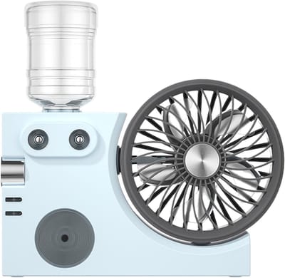 Nevel Ventilator - Verkoeler Mister - Binnen Koelen - Dubbel Spuitmond Systeem - 7x23x7 cm - Blauw